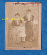 Photo Ancienne Début XXe - Beau Portrait De Famille , Femme & Sa Fille - Robe Mode Coiffure Enfant Mignon Chien Flou - Oud (voor 1900)
