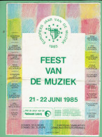 Sticker - FEEST VAN DE MUZIEK - 1985 - Europees Jaar Van De Muziek - Autocollants