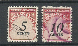 USA 1959 Postage Due Portomarken, 2 Pcs, O - Segnatasse