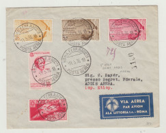 BUSTA SENZA LETTERA -POSTA AEREA - BOLLI CENTENARIO BELLINIANO DEL 1936 ADDIS ABEBA WW2 - Marcophilie (Avions)