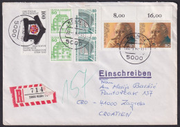 Germany 1992, Ludwig Erhard, Registered Letter To Croatia - Autres & Non Classés