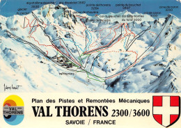 73 VAL-THORENS Plan Des Pistes Et Des Remontées (Scan R/V) N° 25 \MS9037 - Val Thorens