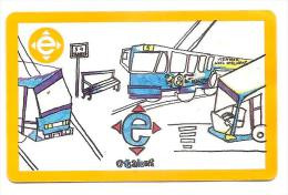 (!) 2012 Riga Latvia Public Transport  2013 - Elektron Ticket  Train,bus , Trolybuss - CHILDREN Drawing - Europe