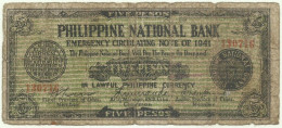 PHILIPPINES - 5 Pesos - 1941 - Pick S 216.b - Philippine National Bank CEBU - Filippine