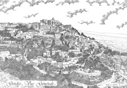 84 GORDES Vue Générale Dessin De Maillard (Scan R/V) N° 16 \MS9078 - Gordes