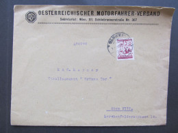 BRIEF Wien Ortsbrief Motorfahrer Verband Motorcycle  /// D*59523 - Cartas & Documentos