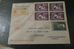 Par Premier Service Aérien France Etats - Unis 1939 Lettre R Dieulouard - Premiers Vols