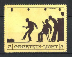 Künstler-Reklamemarke Graetzin-Licht, Silhouettenspiel  - Cinderellas