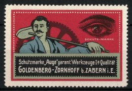 Reklamemarke Werkzeugfabrik Goldenberg-Zornhoff, Zabern I. E., Schutzmarke Auge, Werkzeuge Mit Qualität  - Vignetten (Erinnophilie)