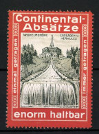 Reklamemarke Wilhelmshöhe, Cascaden Und Herkules, Continental-Absätze - Sind Enorm Haltbar  - Erinofilia