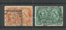 CANADA Kanada 1897 Queen Victoria QV Diamond Jubilee Michel 39 - 40 O - Oblitérés