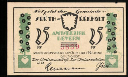Notgeld Seeth-Eekholt, 25 Pfennig, Bauer Am Pferdepflug  - Lokale Ausgaben