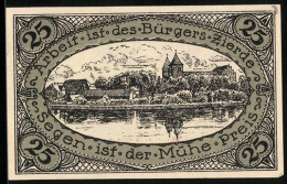 Notgeld Neidenburg /O.-Pr. 1920, 25 Pfennig, Ortsansicht Vom Wasser Aus  - Lokale Ausgaben