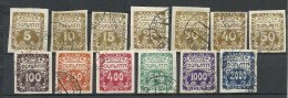 TSCHECHOSLOWAKEI Czechoslovakia 1920 = 13 Values From Set  Michel 1 - 14 Portomarken Postage Due O - Timbres-taxe