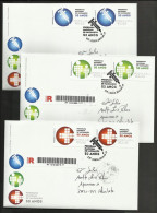 Portugal 2015 Plan Vaccination Symbole Croix-Rouge Timbres Distributeurs FDC Recommandée Prior  X 3 ATM Vaccination Plan - Machine Labels [ATM]