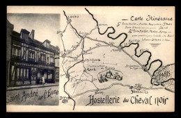 27 - ST-ANDRE-DE-L'EURE - HOSTELLERIE DU CHEVAL NOIR - CARTE ITINIRAIRE - Autres & Non Classés