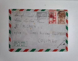 Lettera Via Aerea Da Genova Per Colombo Ceylon Del 1953 - Poste Aérienne