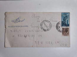 Lettera Via Aerea Da Genova Per New York Del 1957 - Poste Aérienne