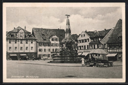 AK Schwabach, Marktplatz Mit Geschäften  - Schwabach