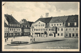 AK Königsbrück I. Sa., Marktplatz Mit Geschäften  - Koenigsbrueck