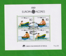 PTB1662- PORTUGAL (AÇORES) 1989 Nº 103 (selos 1885_ 86)- CTO (EUROPA CEPT) - Blocchi & Foglietti