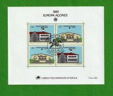 PTB1663- PORTUGAL (AÇORES) 1989 Nº 112 (selos 1938_ 39)- CTO (EUROPA CEPT) - Hojas Bloque