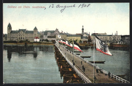 AK Coblenz Am Rhein, Schiffbrücke Und Uferansicht  - Autres & Non Classés