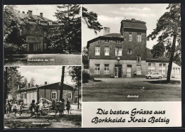 AK Borkheide /Kreis Belzig, Bahnhof, Zentralschule Der DBD, Kindergarten  - Belzig