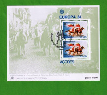 PTB1671- PORTUGAL (AÇORES) 1981 Nº 36 (selos 1521)- CTO (EUROPA CEPT) - Blocks & Kleinbögen