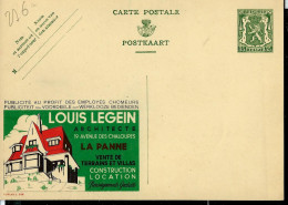 Publibel Neuve N° 216  ( Architecte - LOUIS LEIGEIN - La Panne ) - Werbepostkarten