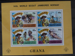 Ghana Block 62 Mit 617-620 Postfrisch Pfadfinder #WX661 - Ghana (1957-...)