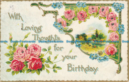 R036493 Greetings. With Loving Thoughts For Your Birthday - Welt