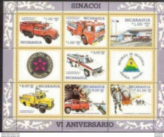 2607  Pompiers - Nicaragua Yv BF 175 - MNH - 2.75 - Pompieri