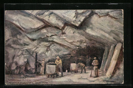 Künstler-AK Bergmänner In Der Goldmine  - Mines