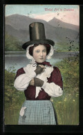 AK Welsh Girl In Costume, Frau In Europäischer Tracht  - Ohne Zuordnung