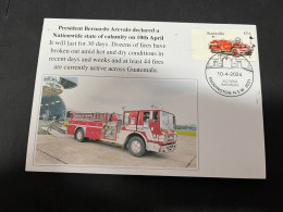 8-5-2024 (4 Z 27) Guatemala President Declared Nationwide State Of Calamity On 10th April (Fire Truck Stamp) - Brandweer