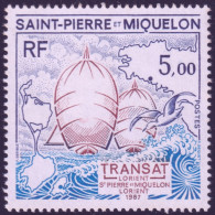 F-EX50300 SAINT PIERRE ET MIQUELON MNH 1987 SAILING SHIP TRANSAT.  - Unused Stamps