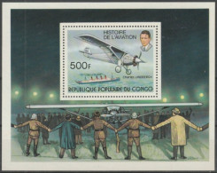 F-EX50384 CONGO MNH 1977 HISTORY OF AVIATION CHARLES LINDBERGH AIRPLANE.   - Flugzeuge