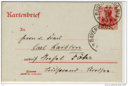 Kartenbrief, Ganzsache,  1916, Gelaufen Von Ravensburg, Nr. 1 - Storia Postale