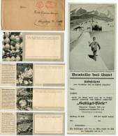 Germany 1936 Cover & Booklet Of 4 Postcards; Leipzig - Geflügel-Börse (Poultry Exchange); 3pf. Meter - Machines à Affranchir (EMA)