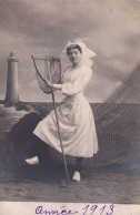 Les Sables D'Olonne (85 Vendée) Carte Photo D'une Sablaise Coiffe Pêche 1913 - Sables D'Olonne