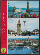 Germany. Gruss Aus Lindau Im Bodensee.  Illustrated View Posted Postcard - Lindau A. Bodensee