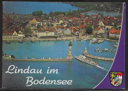 Germany.  Lindau Im Bodensee.  Illustrated View Posted Postcard - Lindau A. Bodensee