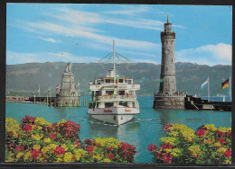 Germany.  Lindau Im Bodensee. Hafeneinfahrt.  Illustrated View Posted Postcard - Lindau A. Bodensee