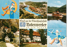 73944020 Bodenwerder Muenchhausen Panorama Fahrgastschiff - Bodenwerder
