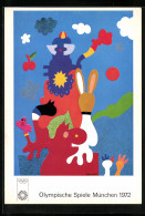 Künstler-AK München, Olympische Spiele 1972, Poster Von Otmar Alt, Tiere In Abstrakter Form  - Altri & Non Classificati