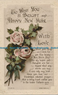 R037082 Greetings. To Wish You A Bright And Happy New Year. Roses. Rotary. RP. 1 - Monde