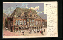 Lithographie Bremen, Ansicht Vom Rathaus  - Bremen
