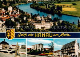 73863947 Hanau Main Fliegeraufnahme Marktplatz Hochhaus Rathaus Hanau Main - Hanau