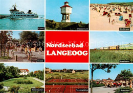 73863934 Langeoog Nordseebad Faehre Wasserturm Strand Ortspartie Inselbahn Rosen - Langeoog